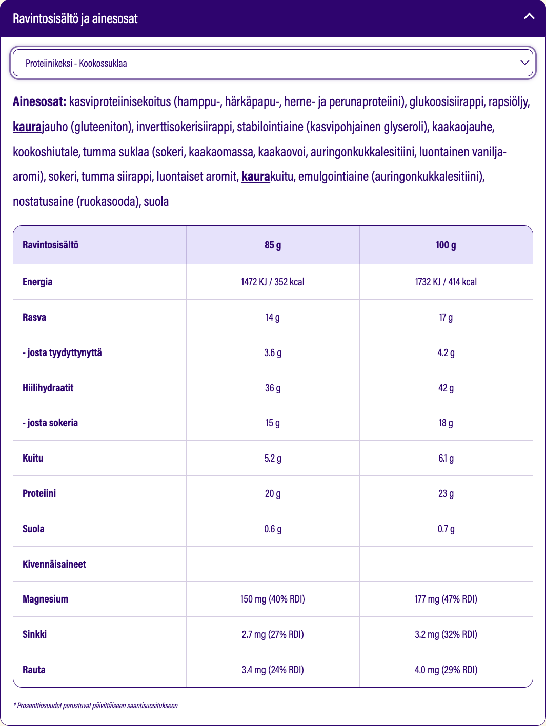 Planet Amino Proteiinikeksi Kookossuklaa